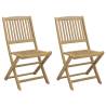 Folding Garden Chairs 2 pcs - Solid Acacia Wood | HipoMarket UK