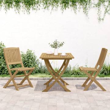 Folding Garden Chairs 2 pcs - Solid Acacia Wood | HipoMarket UK