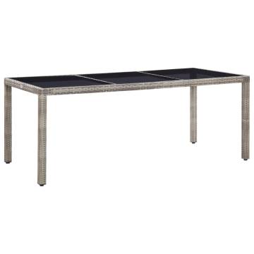 Trendy Grey Garden Table - 190x90 cm Poly Rattan | HipoMarket