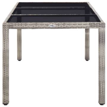 Trendy Grey Garden Table - 190x90 cm Poly Rattan | HipoMarket