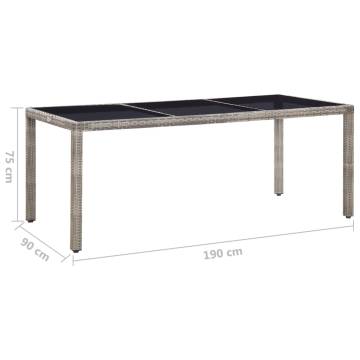 Trendy Grey Garden Table - 190x90 cm Poly Rattan | HipoMarket