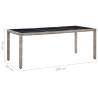 Trendy Grey Garden Table - 190x90 cm Poly Rattan | HipoMarket