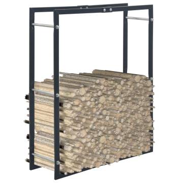 Firewood Rack Black 80x25x100 cm - Steel Storage Solution