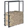 Firewood Rack Black 80x25x100 cm Steel Size 80 x 25 x 100 cm 