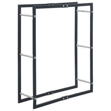 Firewood Rack Black 80x25x100 cm - Steel Storage Solution