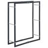 Firewood Rack Black 80x25x100 cm - Steel Storage Solution