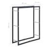 Firewood Rack Black 80x25x100 cm - Steel Storage Solution