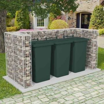 Gabion Triple Wheelie Bin Surround Steel - 250x100x120 cm