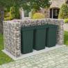 Gabion Triple Wheelie Bin Surround Steel 250x100x120 cm Size 250 x 100 x 120 cm Number of bins 1 