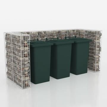 Gabion Triple Wheelie Bin Surround Steel - 250x100x120 cm