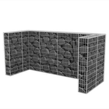 Gabion Triple Wheelie Bin Surround Steel - 250x100x120 cm