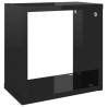 Wall Cube Shelves Set - High Gloss Black - 4 pcs