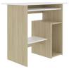 Modern White and Sonoma Oak Desk - 80x45x74 cm | HipoMarket