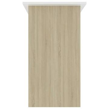 Modern White and Sonoma Oak Desk - 80x45x74 cm | HipoMarket