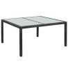 Black Rattan Garden Table 150x90x75 cm - Stylish & Durable