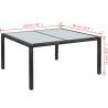 Black Rattan Garden Table 150x90x75 cm - Stylish & Durable