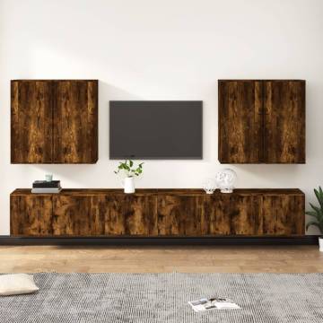 8 Piece Smoked Oak TV Cabinet Set | Stylish & Functional Design