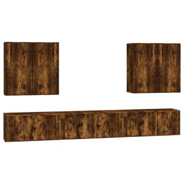 8 Piece Smoked Oak TV Cabinet Set | Stylish & Functional Design