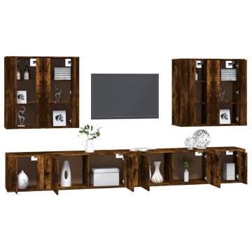 8 Piece Smoked Oak TV Cabinet Set | Stylish & Functional Design