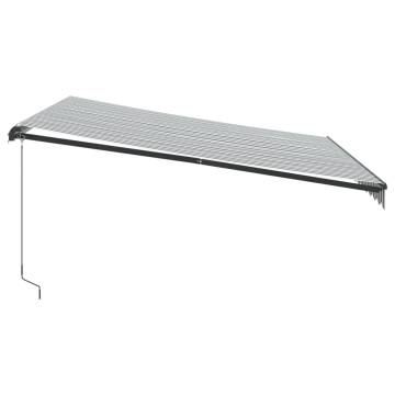 Manual Retractable Awning with LEDs - Anthracite & White 400x350cm