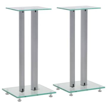 Speaker Stands - 2 pcs Tempered Glass Pillars | HipoMarket