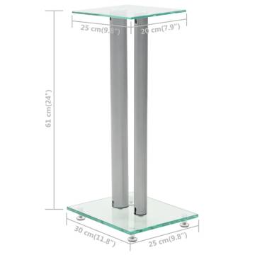 Speaker Stands - 2 pcs Tempered Glass Pillars | HipoMarket