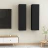 TV Cabinets 2 pcs Black 30.5x30x110 cm Engineered Wood Colour black Quantity in Package 2 Height 110 cm 