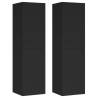 Stylish Black TV Cabinets Set - 2 pcs | HipoMarket