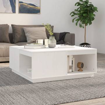 Elegant White Coffee Table - Solid Pine Wood | HipoMarket