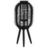 Freestanding Black Bamboo Candle Lantern Holder - Hipomarket