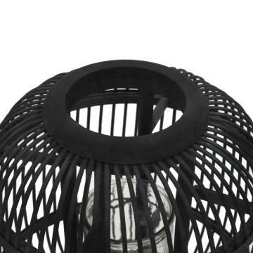 Freestanding Black Bamboo Candle Lantern Holder - Hipomarket