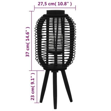 Freestanding Black Bamboo Candle Lantern Holder - Hipomarket