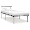 Bed Frame Grey Metal 90x200 cm Colour grey Size 90 x 200 cm 