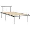 Grey Metal Bed Frame 90x200 cm - Elegant & Sturdy Design