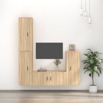 4 Piece TV Cabinet Set Sonoma Oak | Stylish & Practical Design