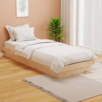 Solid Wood Bed Frame 75x190 cm - Small Single - Hipomarket