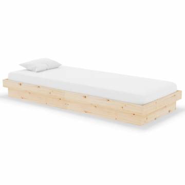 Solid Wood Bed Frame 75x190 cm - Small Single - Hipomarket