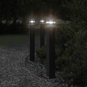 Outdoor Floor Lamp with Outlet - Black 80cm Aluminium