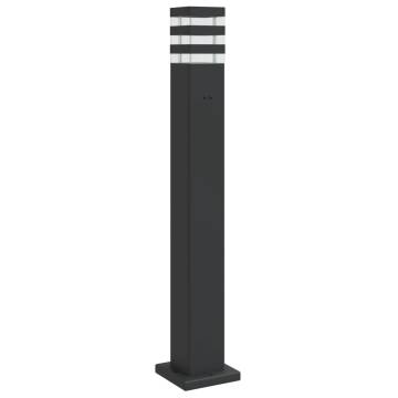 Outdoor Floor Lamp with Outlet - Black 80cm Aluminium