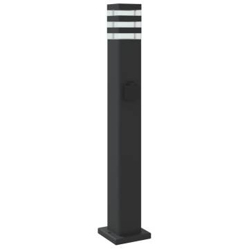 Outdoor Floor Lamp with Outlet - Black 80cm Aluminium