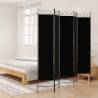 5-Panel Room Divider Black 200x200 cm Fabric Colour black Size 200 x 200 cm Number of 1 Number_of_Panels 5 