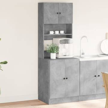 Concrete Grey Kitchen Cabinet - Spacious & Durable Design