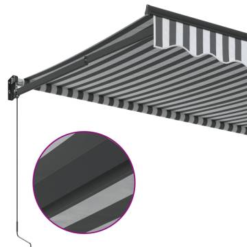 Retractable Awning Anthracite & White 4x3m | HipoMarket