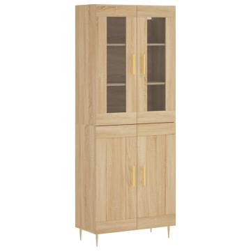 Stylish Highboard Sonoma Oak - 69.5x34x180 cm | HipoMarket