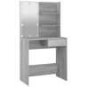 Stylish Dressing Table with LED - Grey Sonoma 74.5x40x141 cm