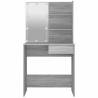 Stylish Dressing Table with LED - Grey Sonoma 74.5x40x141 cm