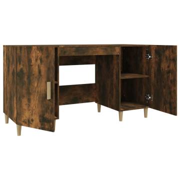 Desk Smoked Oak 140x50x75 cm - Engineered Wood | Hipo Market