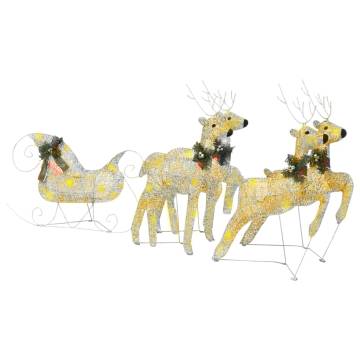 Reindeer & Sleigh Christmas Decoration | 100 LEDs Outdoor Gold