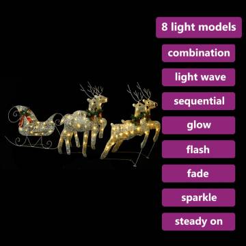 Reindeer & Sleigh Christmas Decoration | 100 LEDs Outdoor Gold