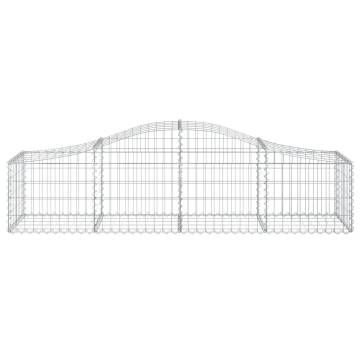 Arched Gabion Baskets - 15 pcs Galvanised Iron for Gardens